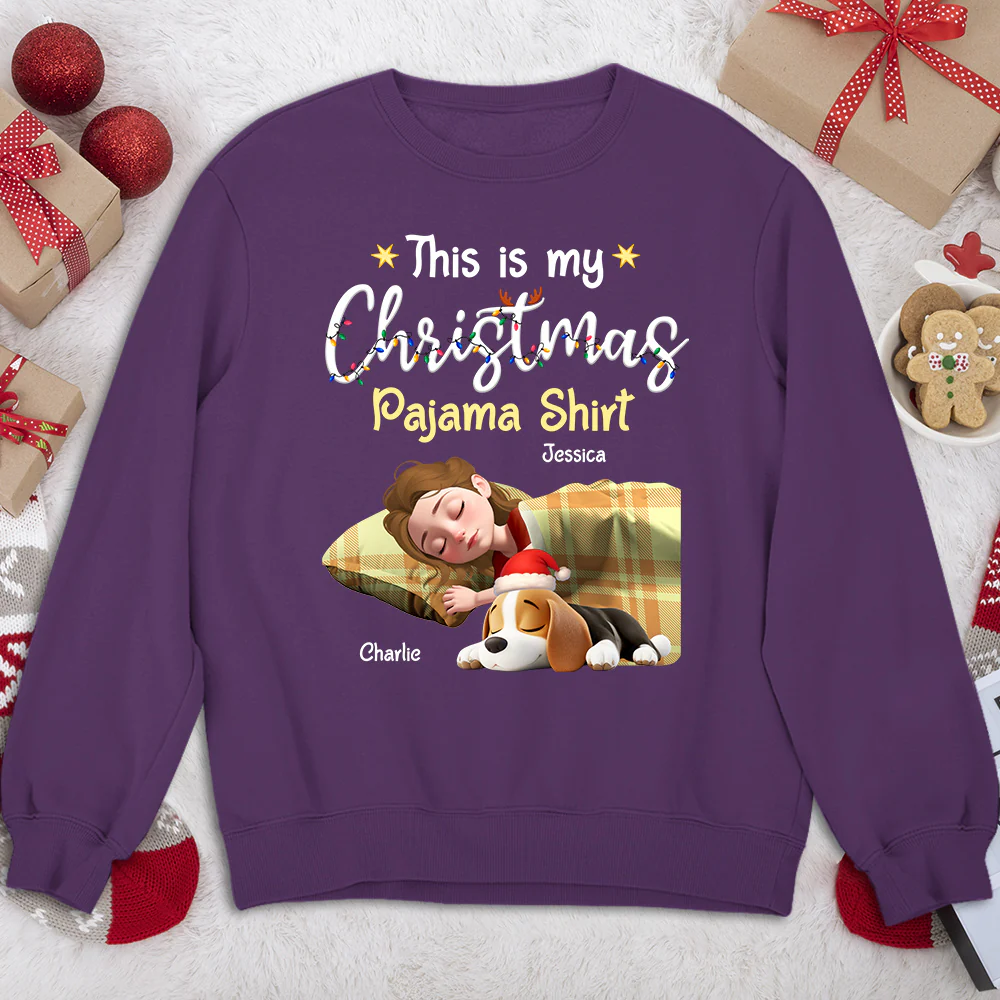 Pawjama Shirt Cartoon Christmas Ver 3 - Personalized Custom Sweatshirt - Image 3