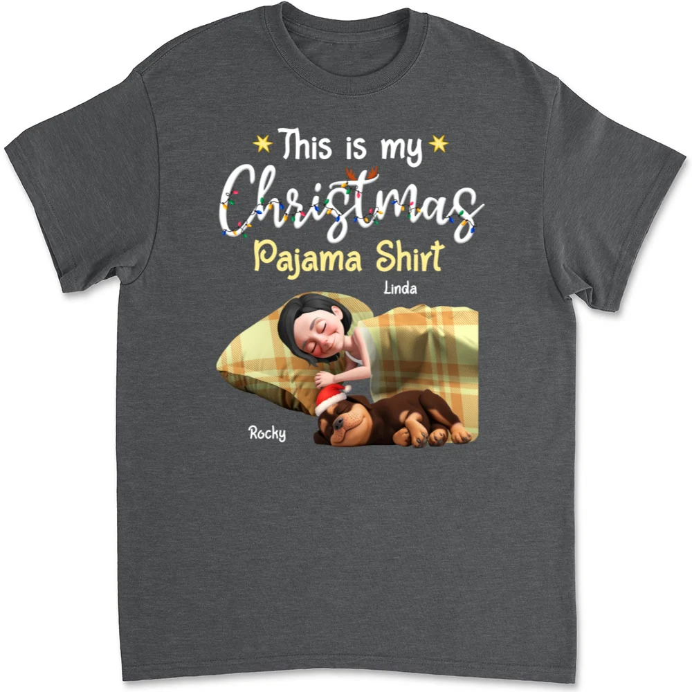 Pawjama Shirt Cartoon Christmas Ver 3 - Personalized Custom Unisex T-Shirt - Image 10