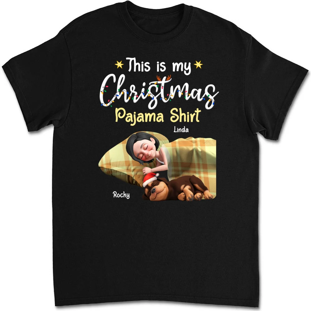 Pawjama Shirt Cartoon Christmas Ver 3 - Personalized Custom Unisex T-Shirt - Image 6