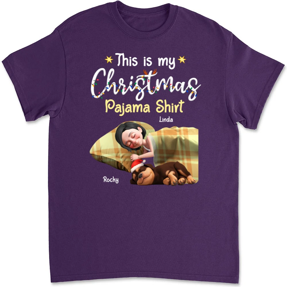 Pawjama Shirt Cartoon Christmas Ver 3 - Personalized Custom Unisex T-Shirt - Image 9
