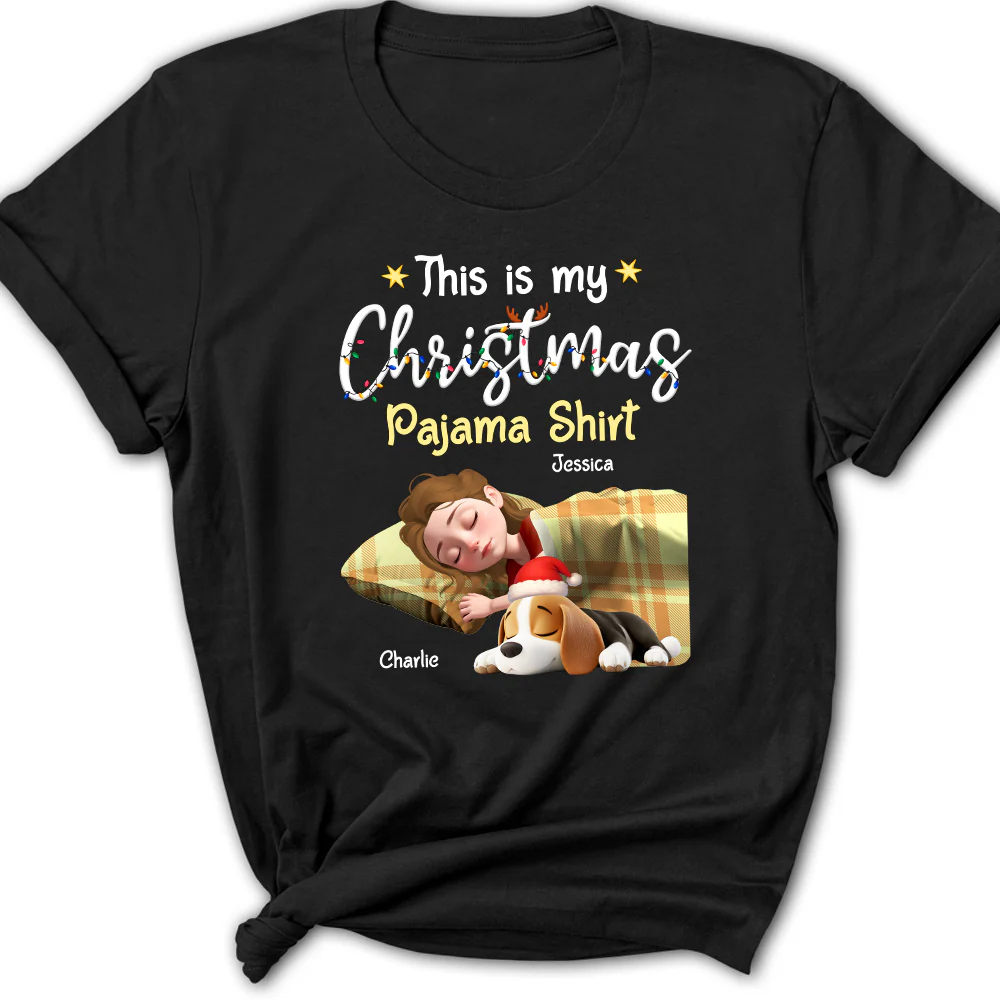 Pawjama Shirt Cartoon Christmas Ver 3 - Personalized Custom Women's T-Shirt