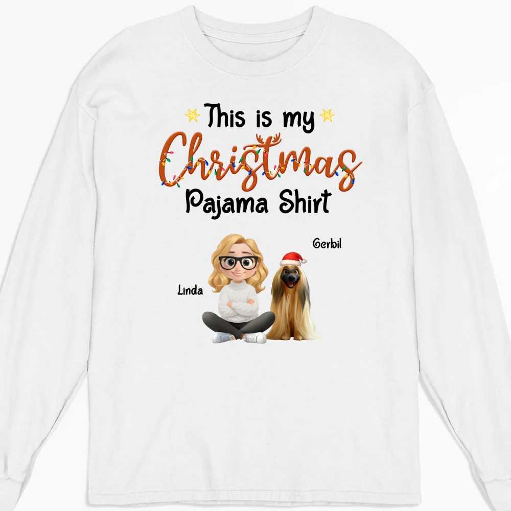 Pawjama Shirt Cartoon Christmas Ver Bright - Personalized Custom Long Sleeve T-shirt - Image 4