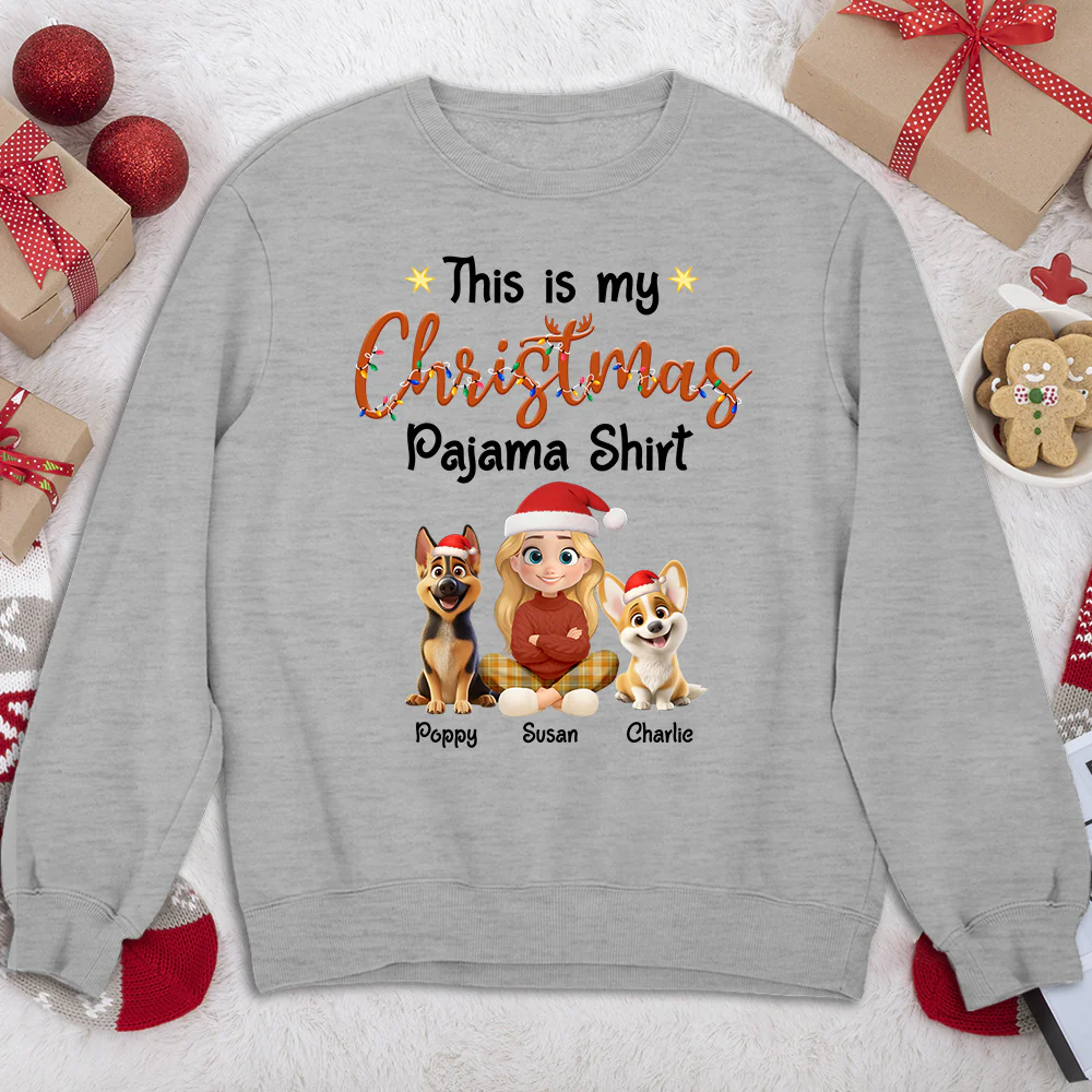 Pawjama Shirt Cartoon Christmas Ver Bright - Personalized Custom Sweatshirt - Image 2