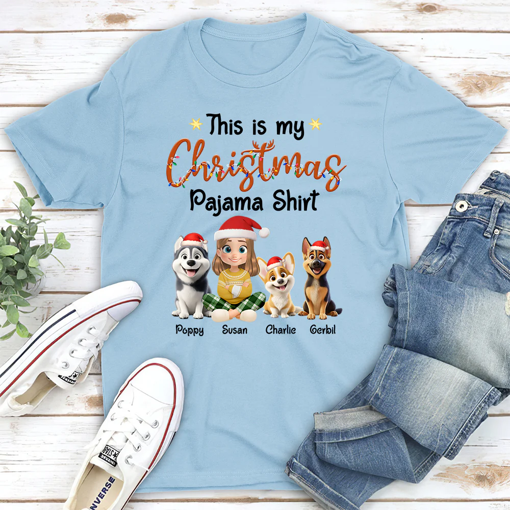 Pawjama Shirt Cartoon Christmas Ver Bright - Personalized Custom Unisex T-Shirt - Image 3