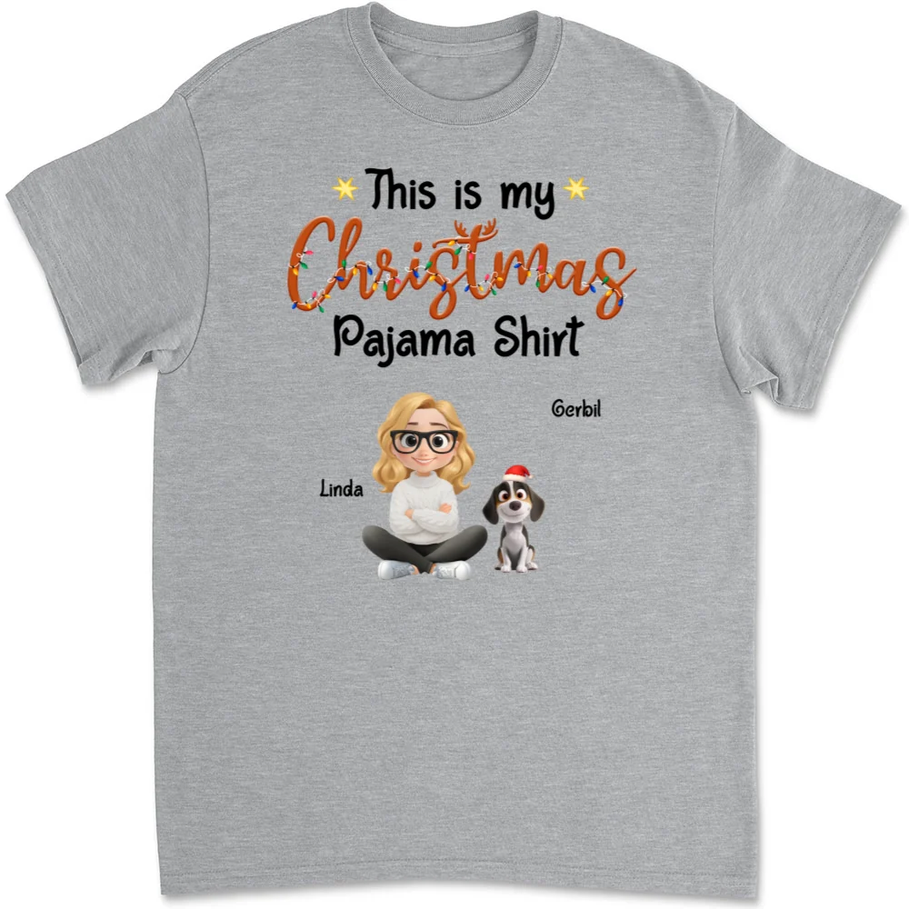 Pawjama Shirt Cartoon Christmas Ver Bright - Personalized Custom Unisex T-Shirt - Image 6