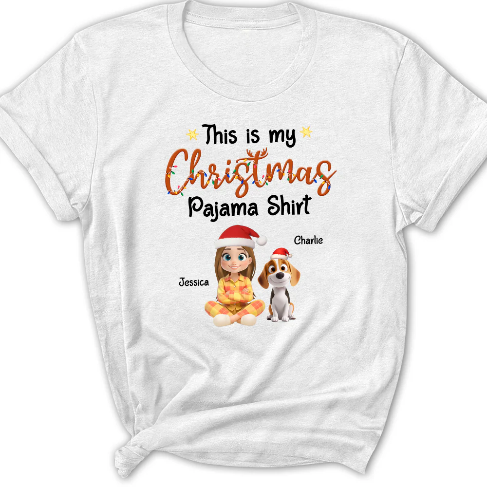 Pawjama Shirt Cartoon Christmas Ver Bright - Personalized Custom Women's T-shirt
