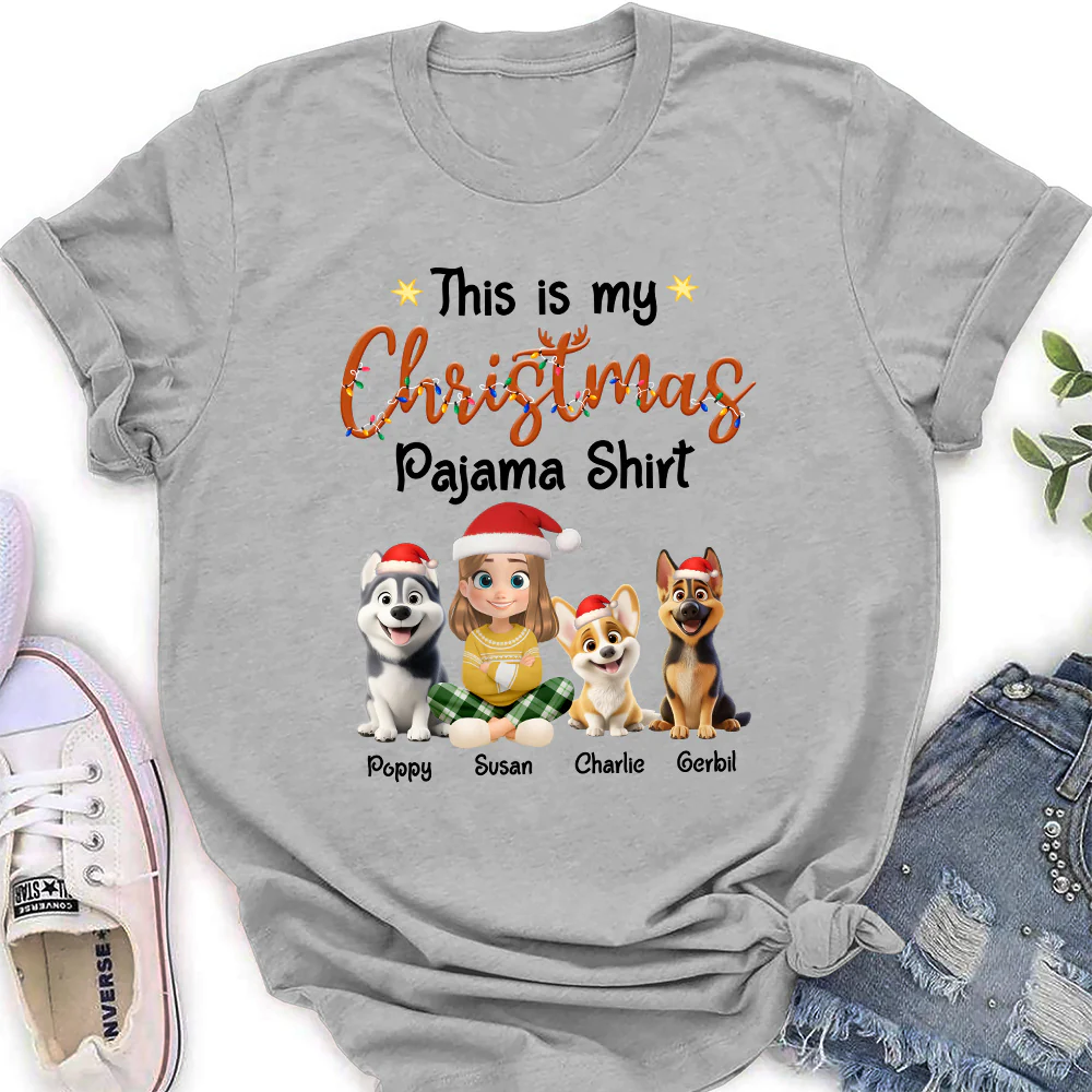 Pawjama Shirt Cartoon Christmas Ver Bright - Personalized Custom Women's T-shirt - Image 8