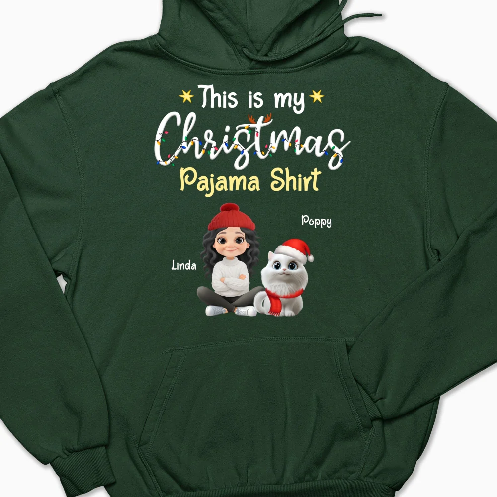 Pawjama Shirt Cartoon Christmas Ver Cat - Personalized Custom Hoodie - Image 8