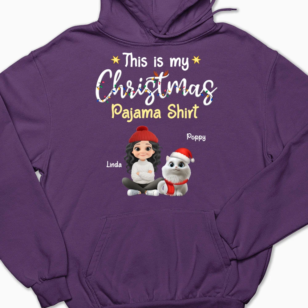 Pawjama Shirt Cartoon Christmas Ver Cat - Personalized Custom Hoodie - Image 9