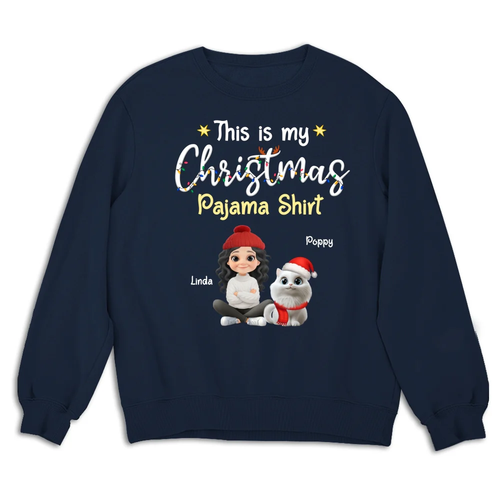 Pawjama Shirt Cartoon Christmas Ver Cat - Personalized Custom Sweatshirt - Image 8