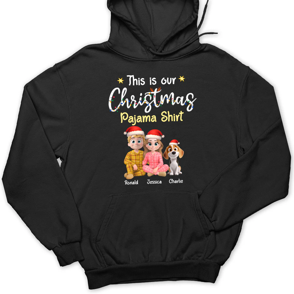 Pawjama Shirt Cartoon Christmas Ver Couple - Personalized Custom Hoodie