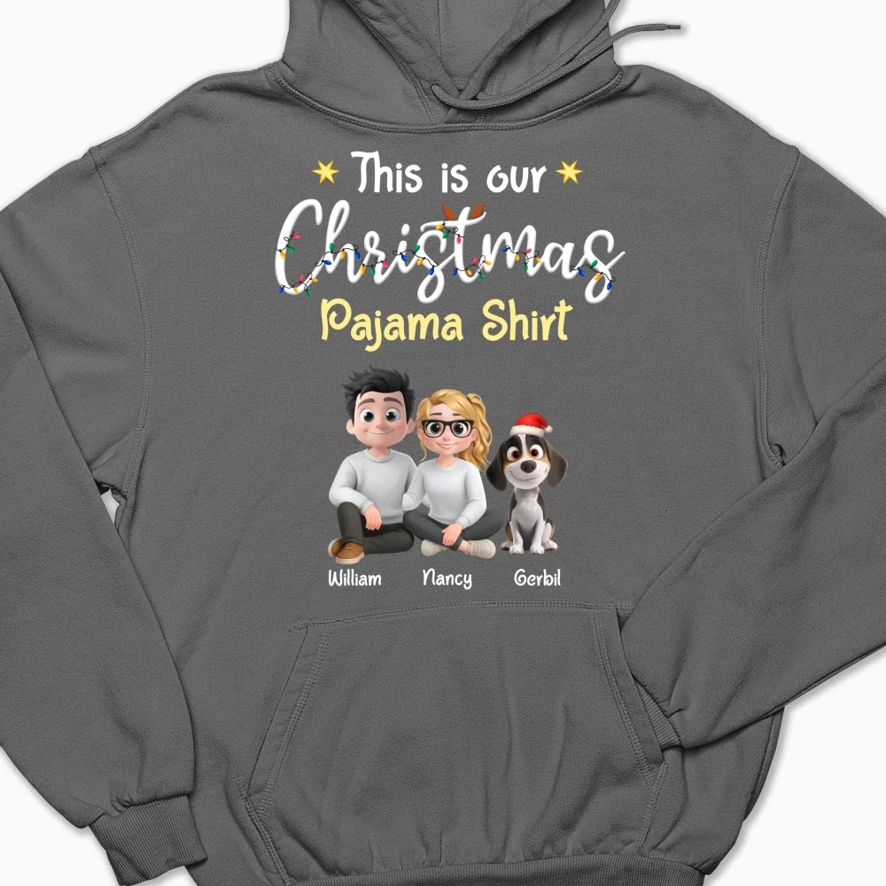Pawjama Shirt Cartoon Christmas Ver Couple - Personalized Custom Hoodie - Image 10