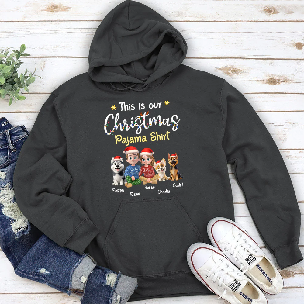 Pawjama Shirt Cartoon Christmas Ver Couple - Personalized Custom Hoodie - Image 5