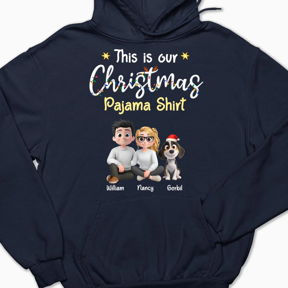 Pawjama Shirt Cartoon Christmas Ver Couple - Personalized Custom Hoodie - Image 6