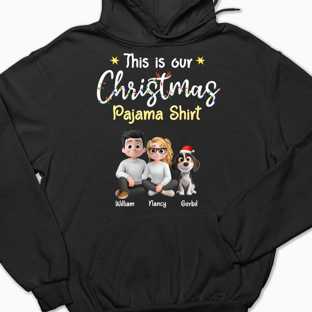 Pawjama Shirt Cartoon Christmas Ver Couple - Personalized Custom Hoodie - Image 7