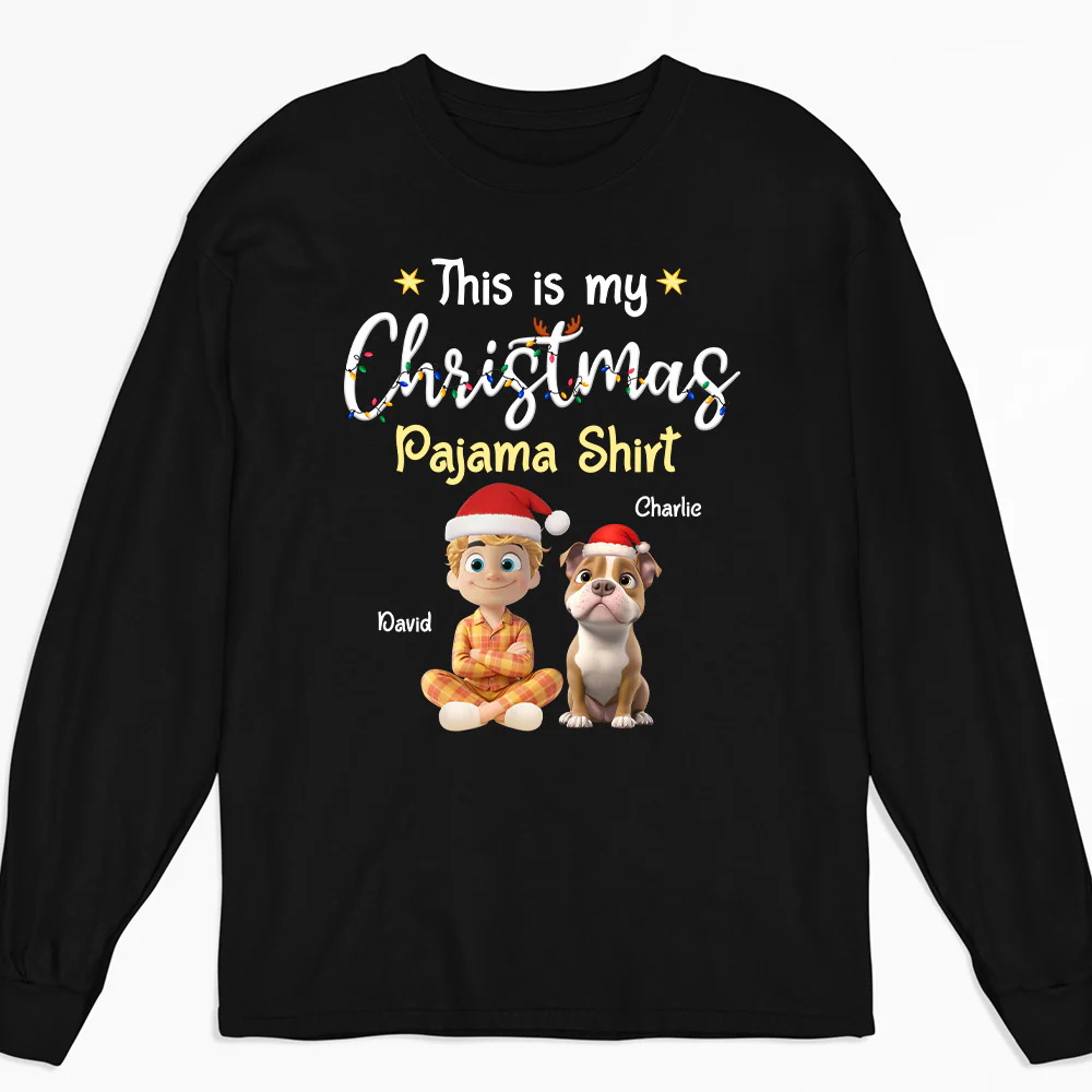 Pawjama Shirt Cartoon Christmas Ver Man - Personalized Custom Long Sleeve T-shirt