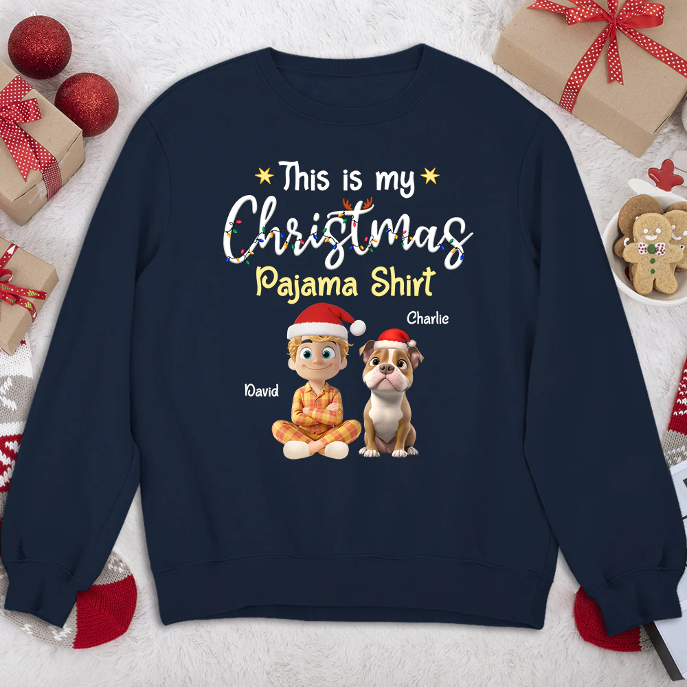 Pawjama Shirt Cartoon Christmas Ver Man - Personalized Custom Sweatshirt - Image 2