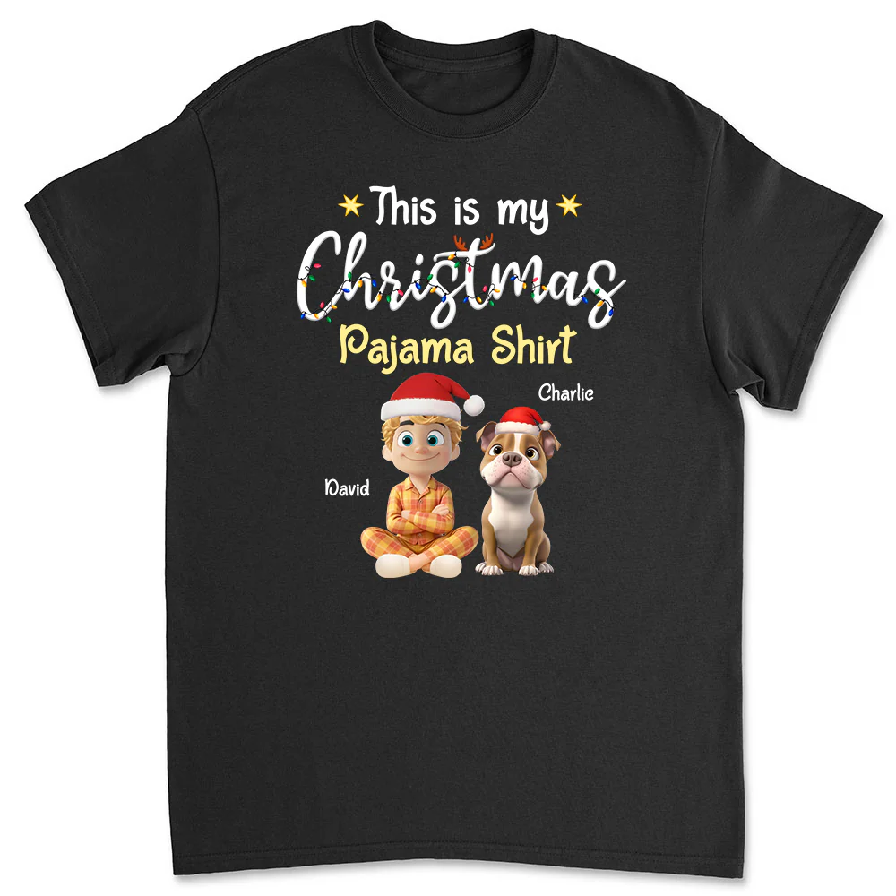Pawjama Shirt Cartoon Christmas Ver Man - Personalized Custom Unisex T-shirt
