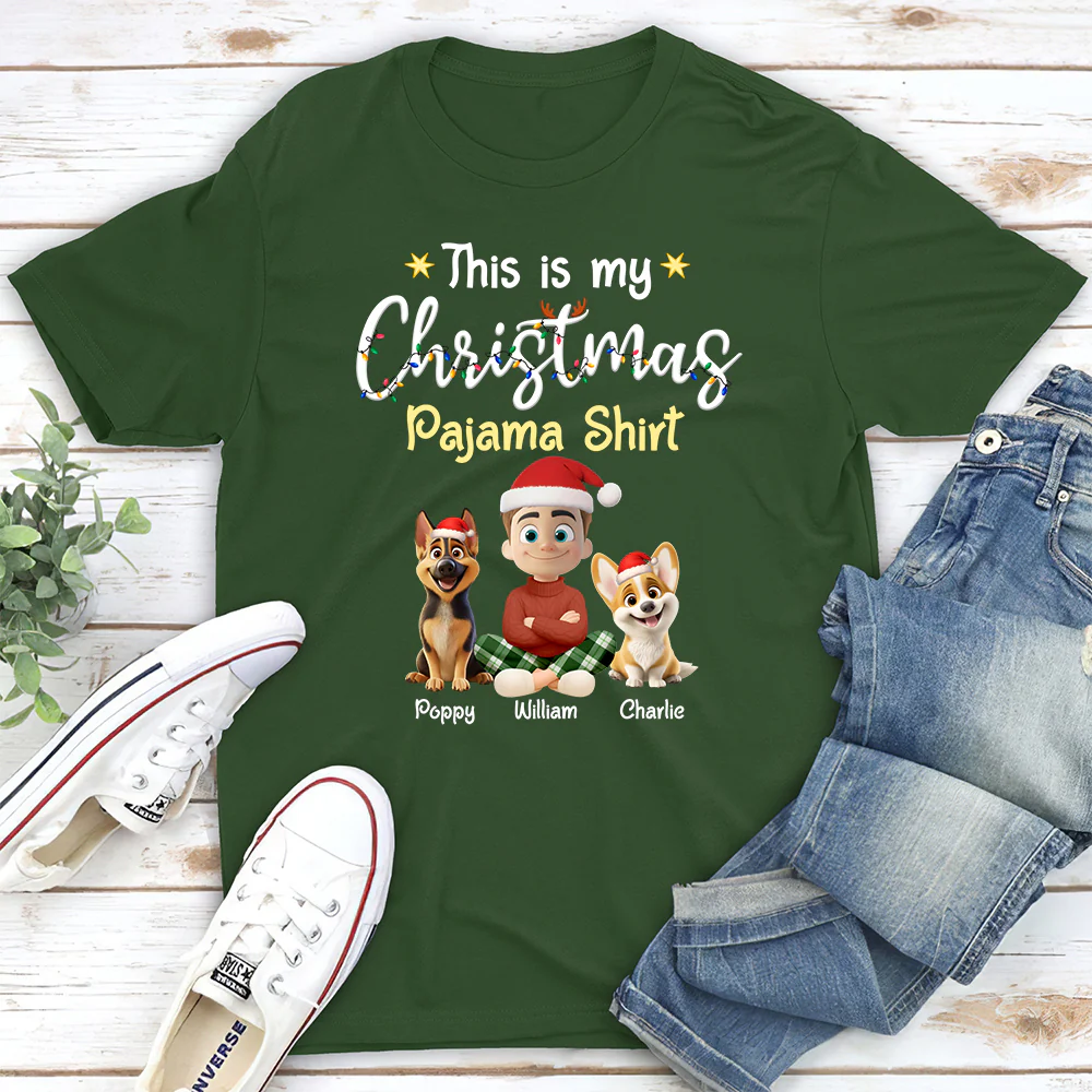Pawjama Shirt Cartoon Christmas Ver Man - Personalized Custom Unisex T-shirt - Image 3