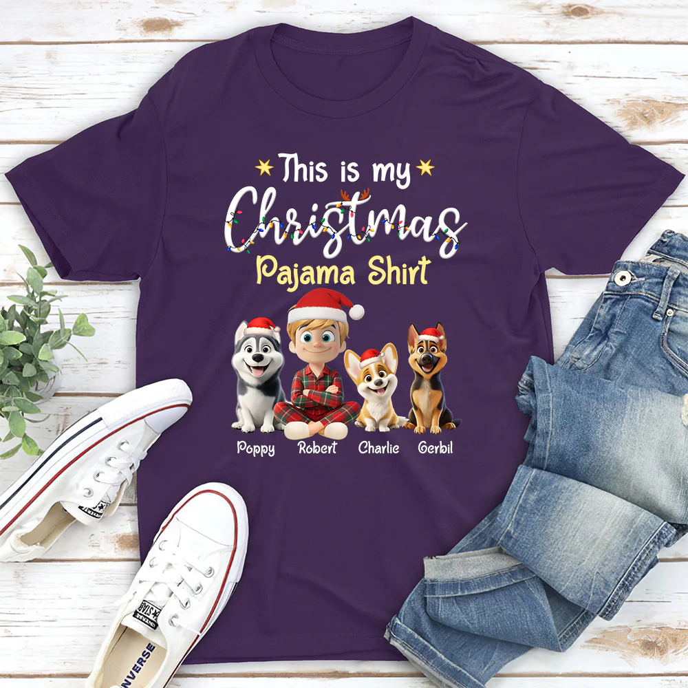 Pawjama Shirt Cartoon Christmas Ver Man - Personalized Custom Unisex T-shirt - Image 4