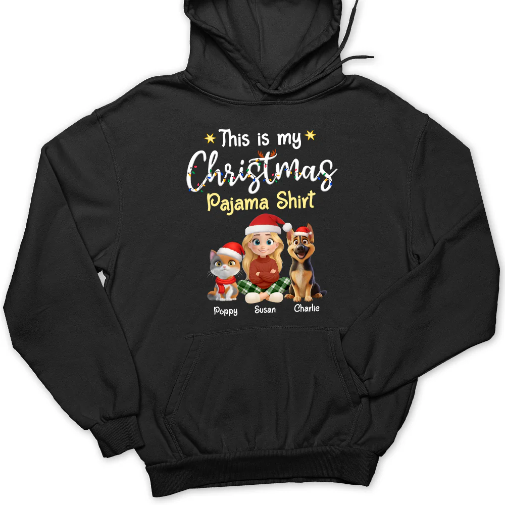 Pawjama Shirt Cartoon Christmas Ver Pet - Personalized Custom Hoodie