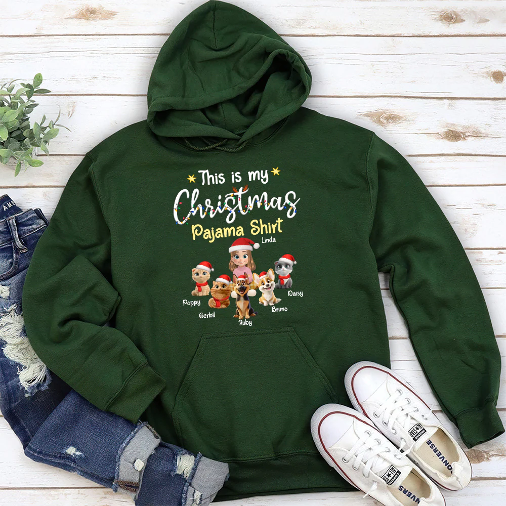Pawjama Shirt Cartoon Christmas Ver Pet - Personalized Custom Hoodie - Image 3