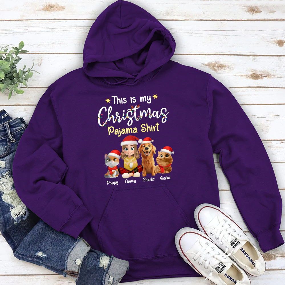 Pawjama Shirt Cartoon Christmas Ver Pet - Personalized Custom Hoodie - Image 5