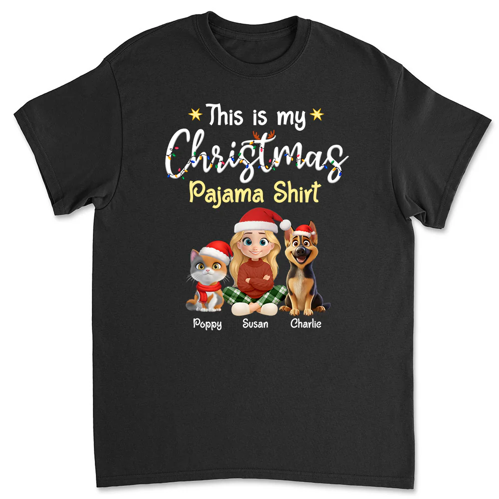 Pawjama Shirt Cartoon Christmas Ver Pet - Personalized Custom Unisex T-shirt