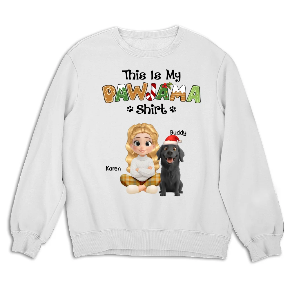 Pawjama Shirt Cartoon - Personalized Custom Sweatshirt - Image 3