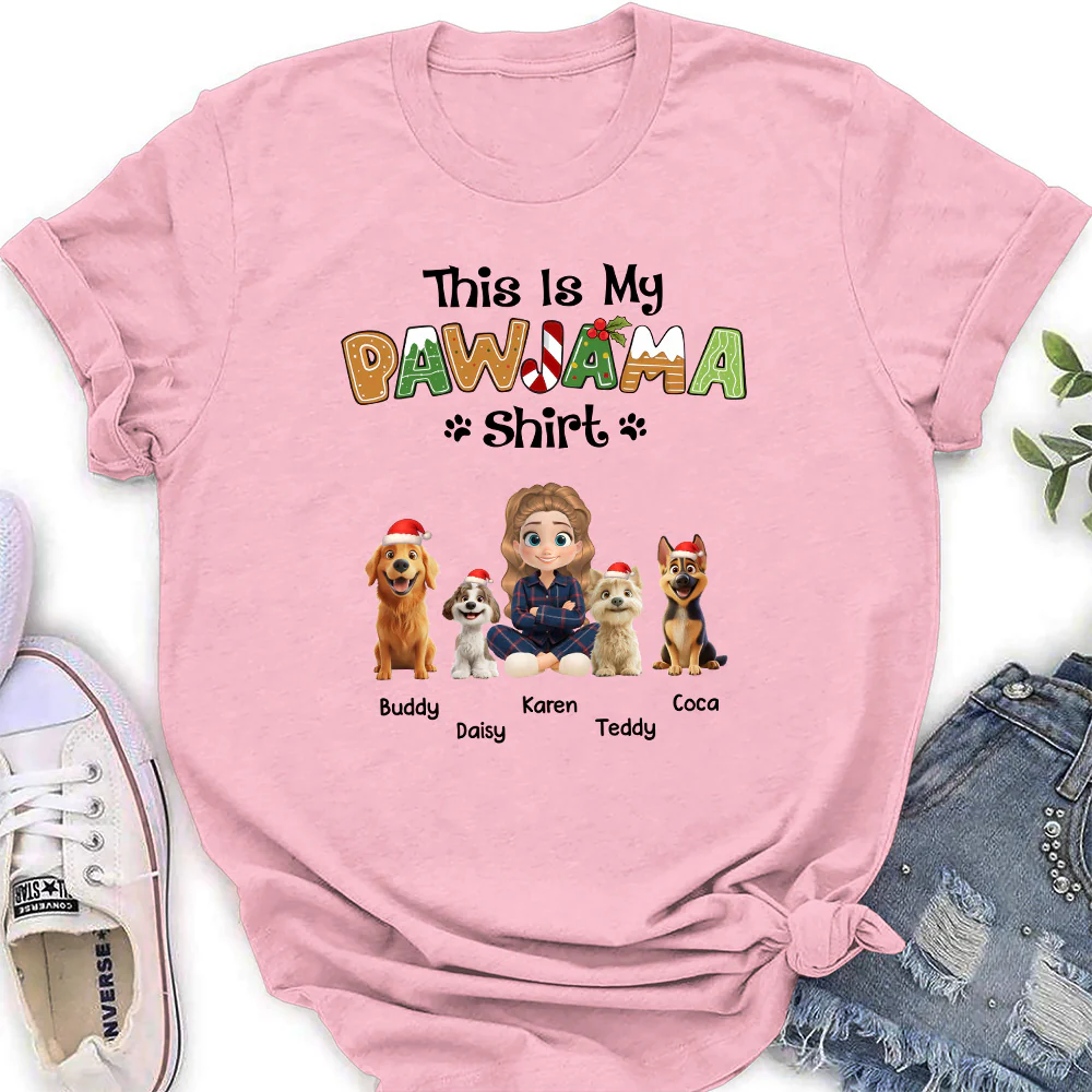 Pawjama Shirt Cartoon - Personalized Custom Women T-Shirt - Image 2