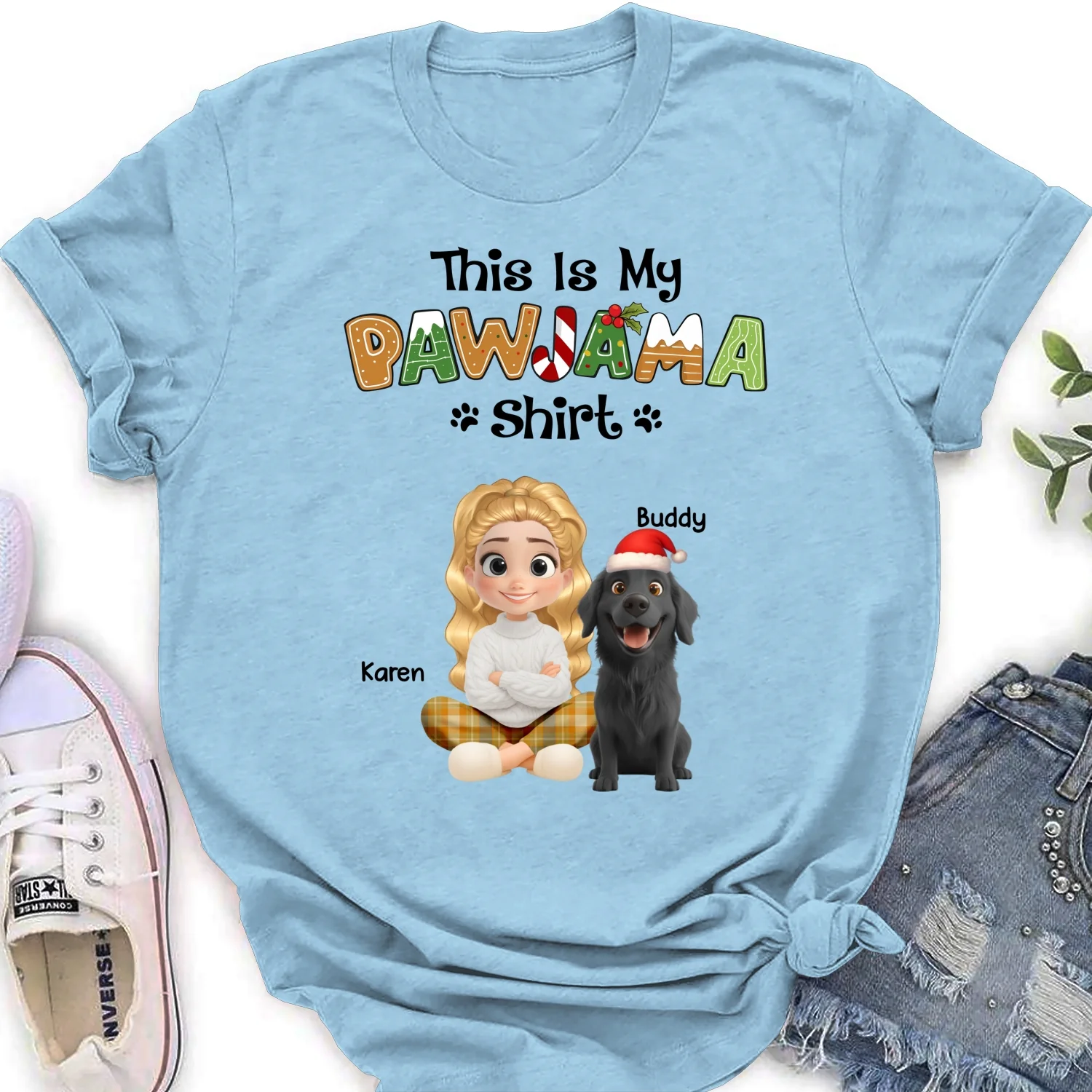 Pawjama Shirt Cartoon - Personalized Custom Women T-Shirt - Image 6