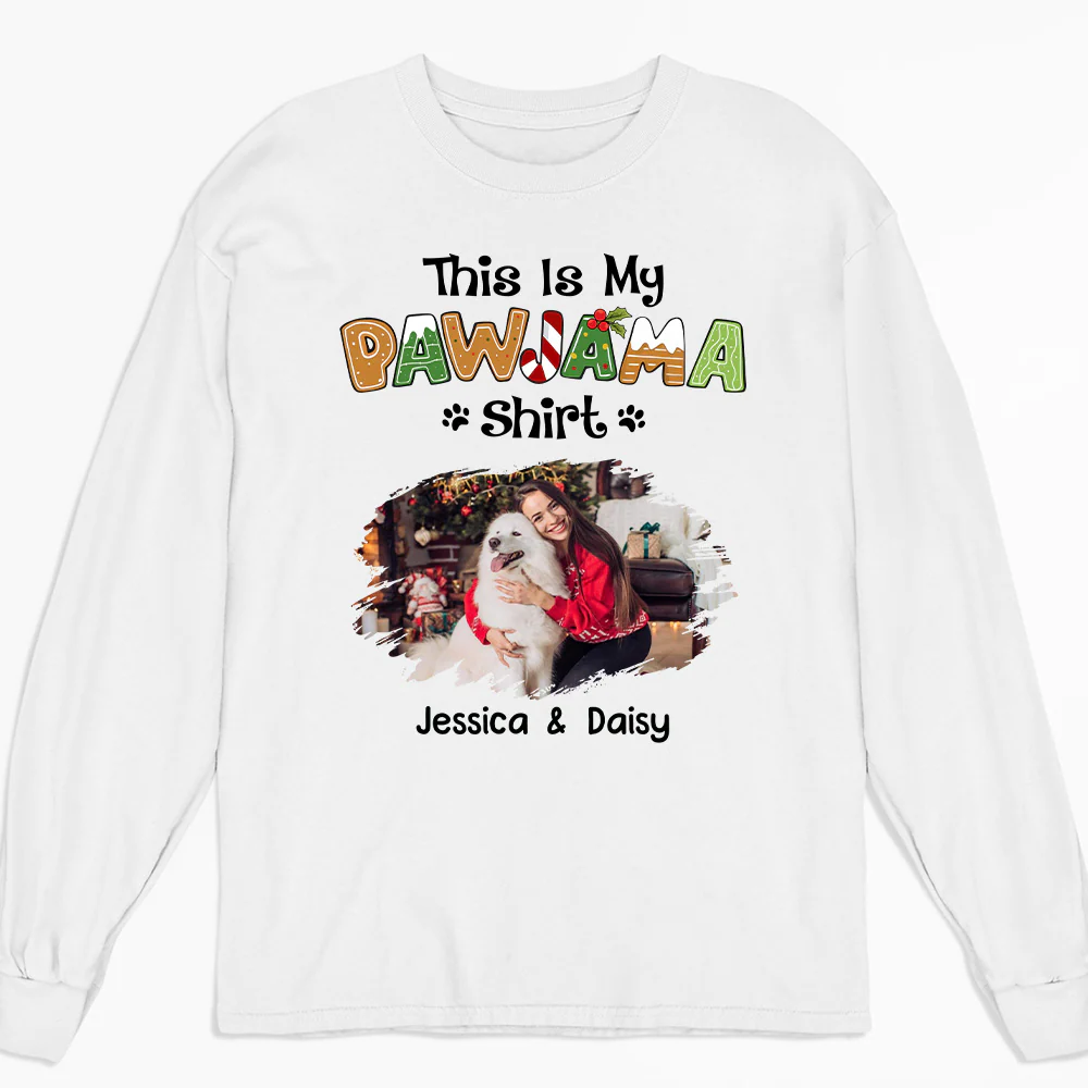 Pawjama Shirt Cartoon Photo - Personalized Custom Long Sleeve T-Shirt