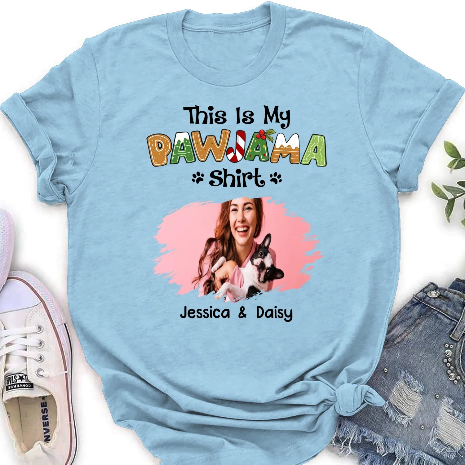 Pawjama Shirt Cartoon Photo - Personalized Custom Women T-Shirt - Image 6