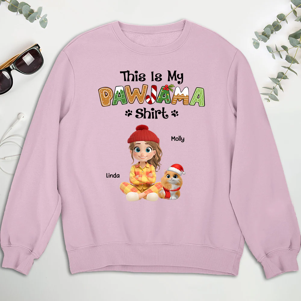 Pawjama Shirt Cartoon Ver Cat - Personalized Custom Sweatshirt - Image 2