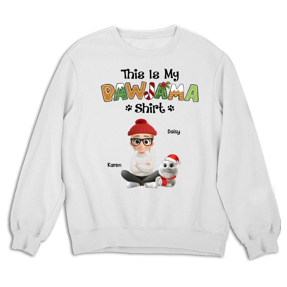 Pawjama Shirt Cartoon Ver Cat - Personalized Custom Sweatshirt - Image 3