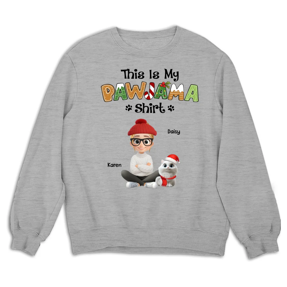 Pawjama Shirt Cartoon Ver Cat - Personalized Custom Sweatshirt - Image 4