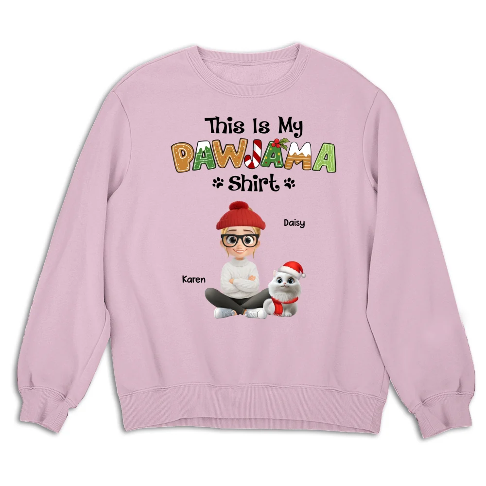 Pawjama Shirt Cartoon Ver Cat - Personalized Custom Sweatshirt - Image 5