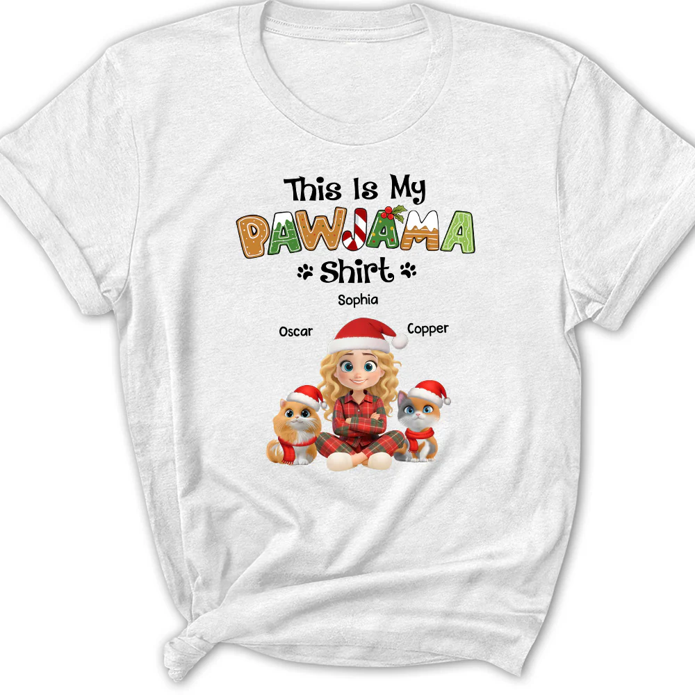 Pawjama Shirt Cartoon Ver Cat - Personalized Custom Women's T-Shirt