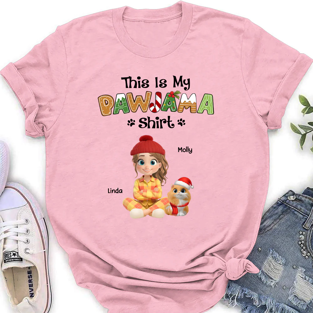 Pawjama Shirt Cartoon Ver Cat - Personalized Custom Women's T-Shirt - Image 2