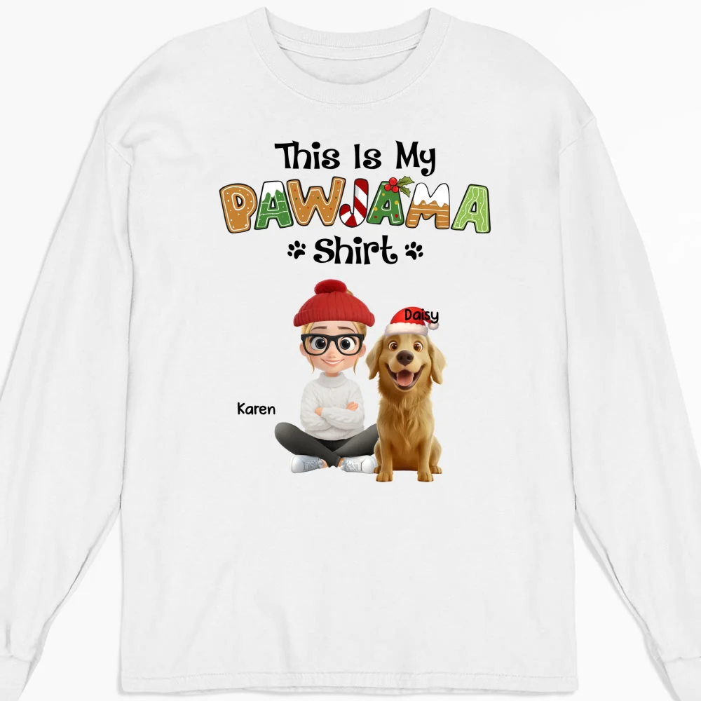 Pawjama Shirt Cartoon Ver Pet - Personalized Custom Long Sleeve T-Shirt - Image 4