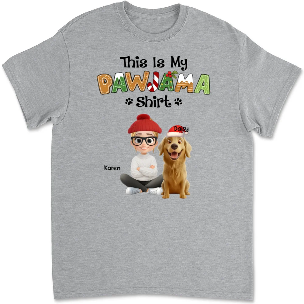 Pawjama Shirt Cartoon Ver Pet - Personalized Custom Unisex T-Shirt - Image 4