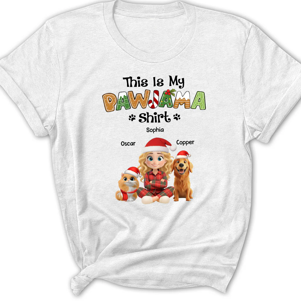 Pawjama Shirt Cartoon Ver Pet - Personalized Custom Women's T-Shirt
