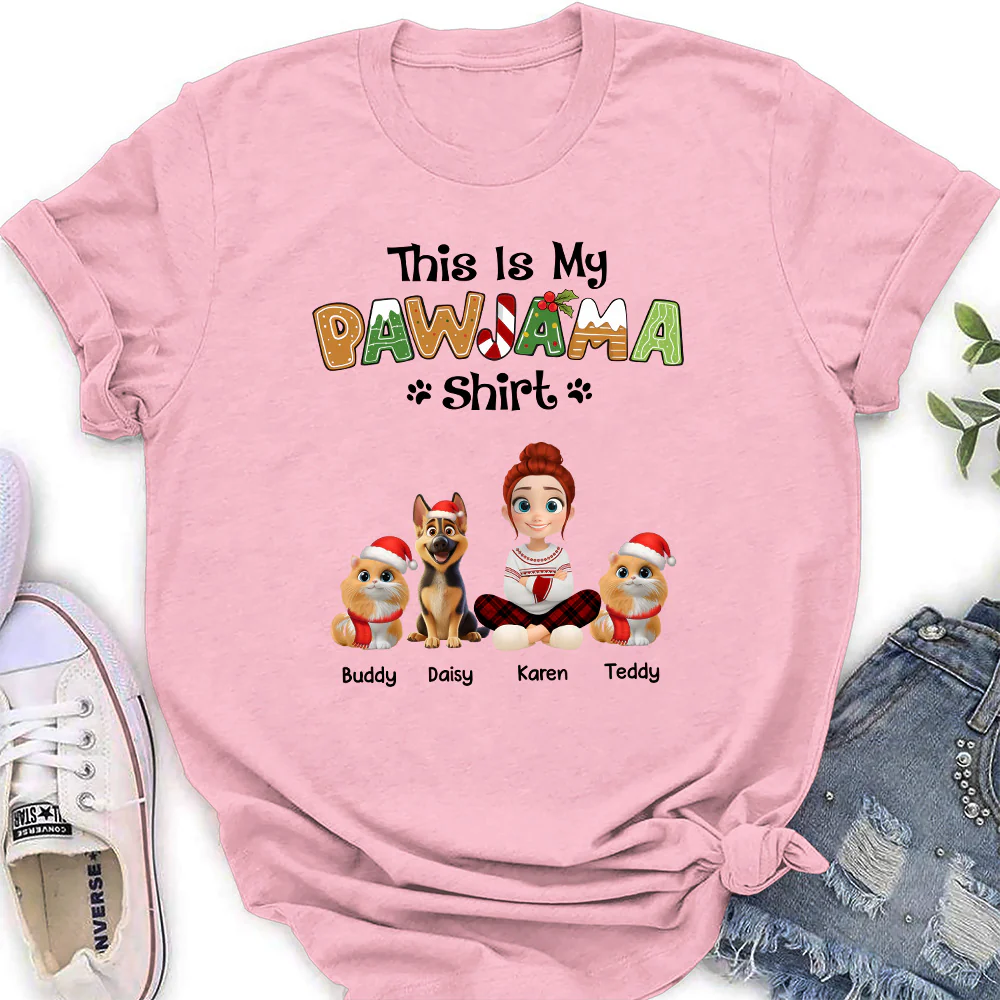 Pawjama Shirt Cartoon Ver Pet - Personalized Custom Women's T-Shirt - Image 2