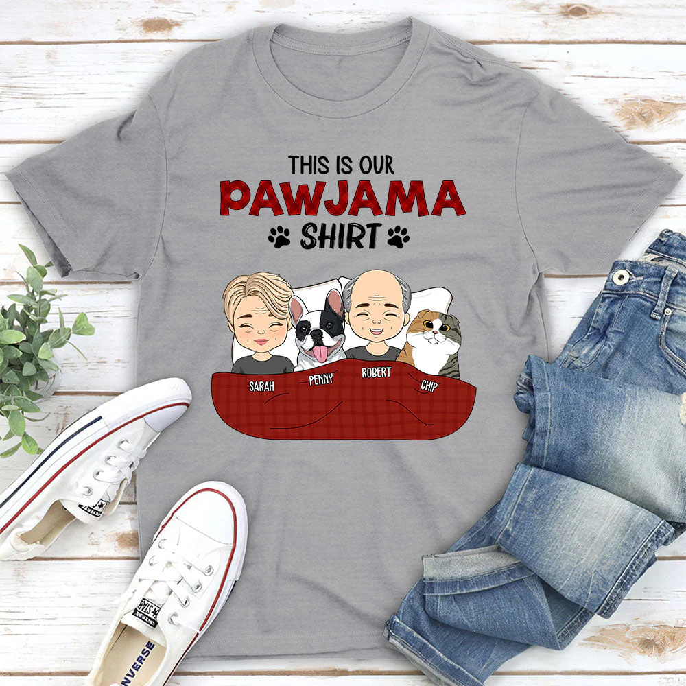 Pawjama Shirt Couple - Personalized Custom Unisex T-shirt - Image 2