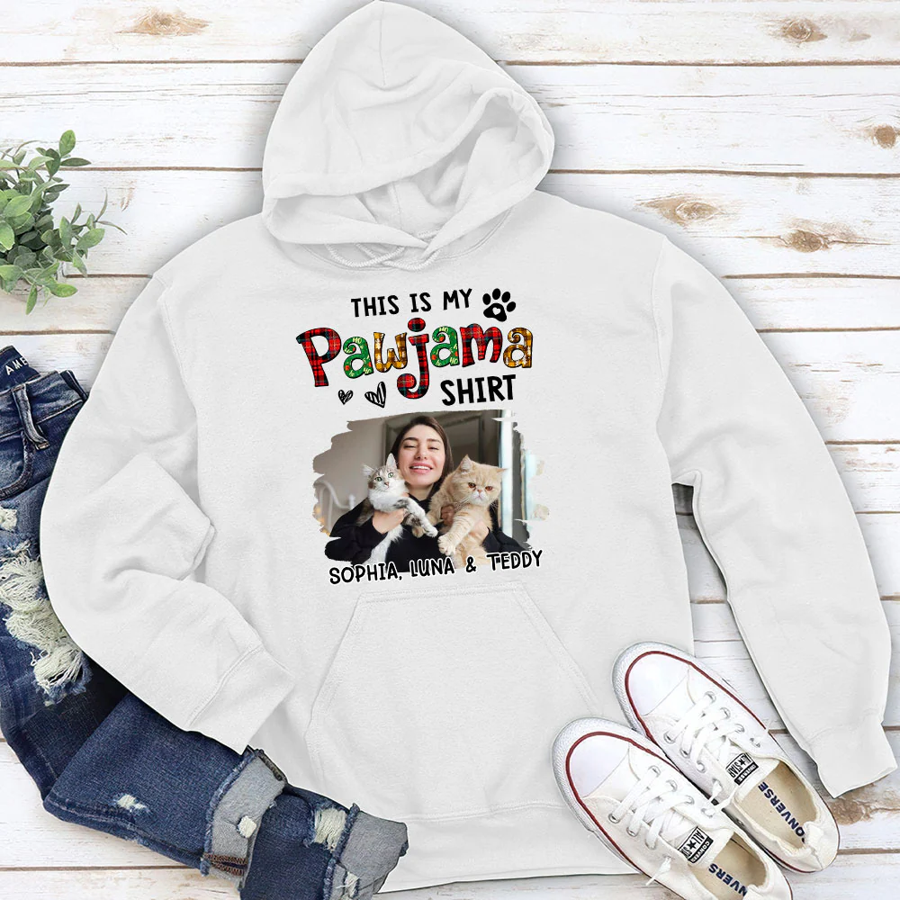 Pawjama Shirt Funny Cartoon Photo - Personalized Custom Hoodie - Image 3