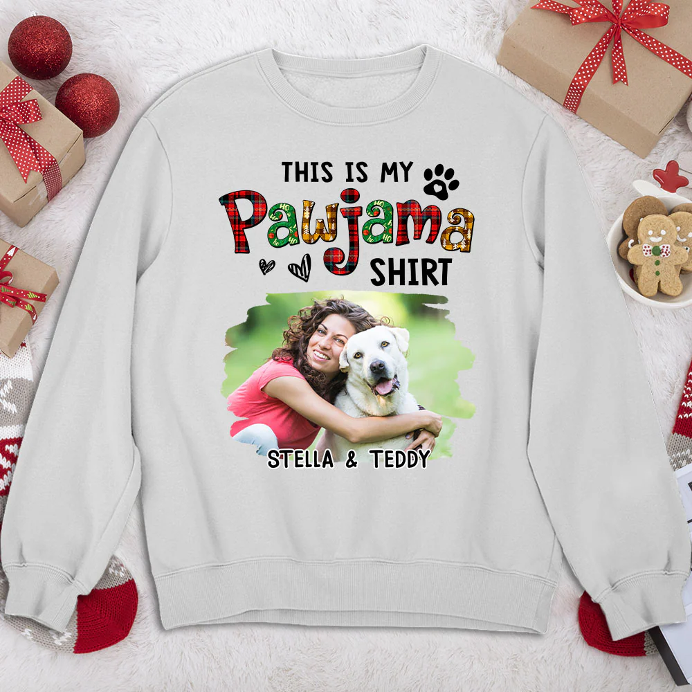 Pawjama Shirt Funny Cartoon Photo - Personalized Custom Sweatshirt