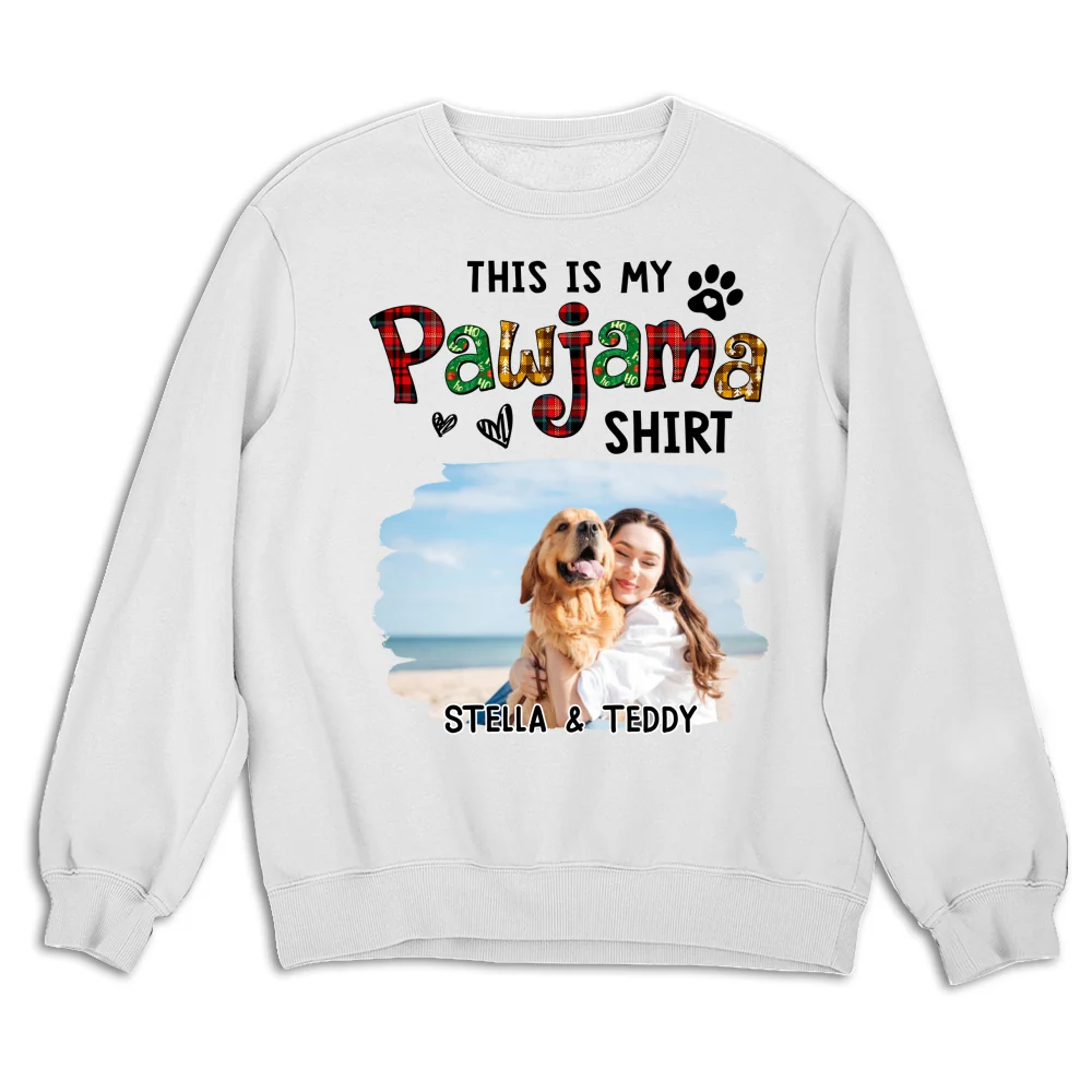 Pawjama Shirt Funny Cartoon Photo - Personalized Custom Sweatshirt - Image 5