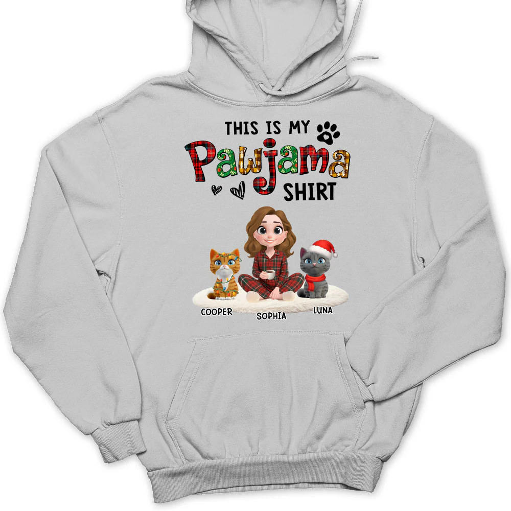 Pawjama Shirt Funny Cartoon Ver Cat - Personalized Custom Hoodie