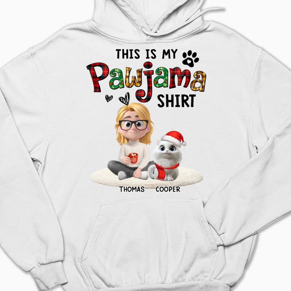 Pawjama Shirt Funny Cartoon Ver Cat - Personalized Custom Hoodie - Image 5