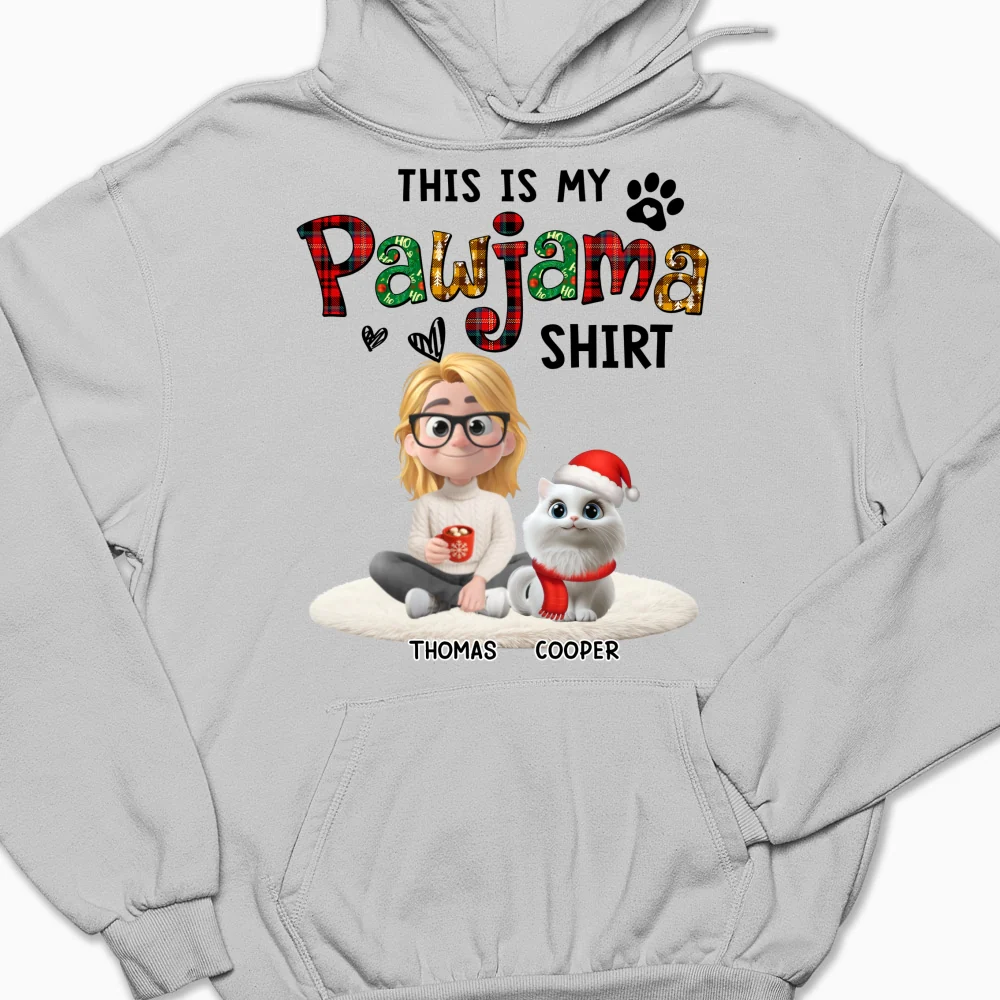 Pawjama Shirt Funny Cartoon Ver Cat - Personalized Custom Hoodie - Image 6